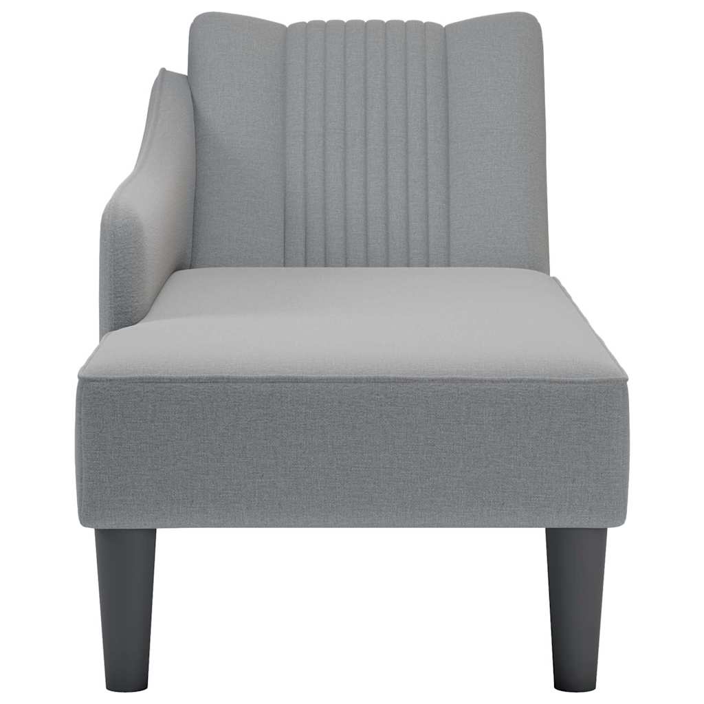 Fauteuil long avec accoudoir droit gris clair tissu - XIOS