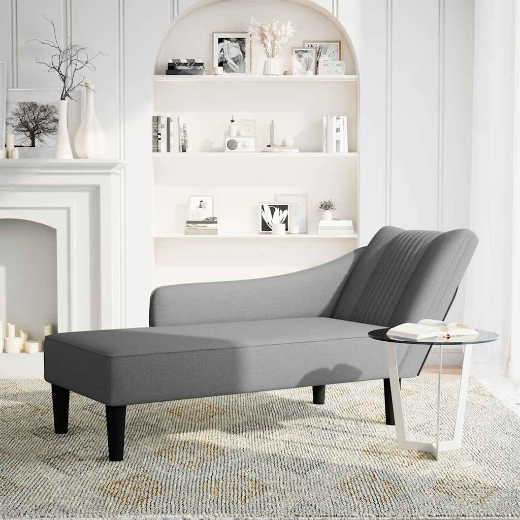 Fauteuil long avec accoudoir droit gris foncé tissu - XIOS