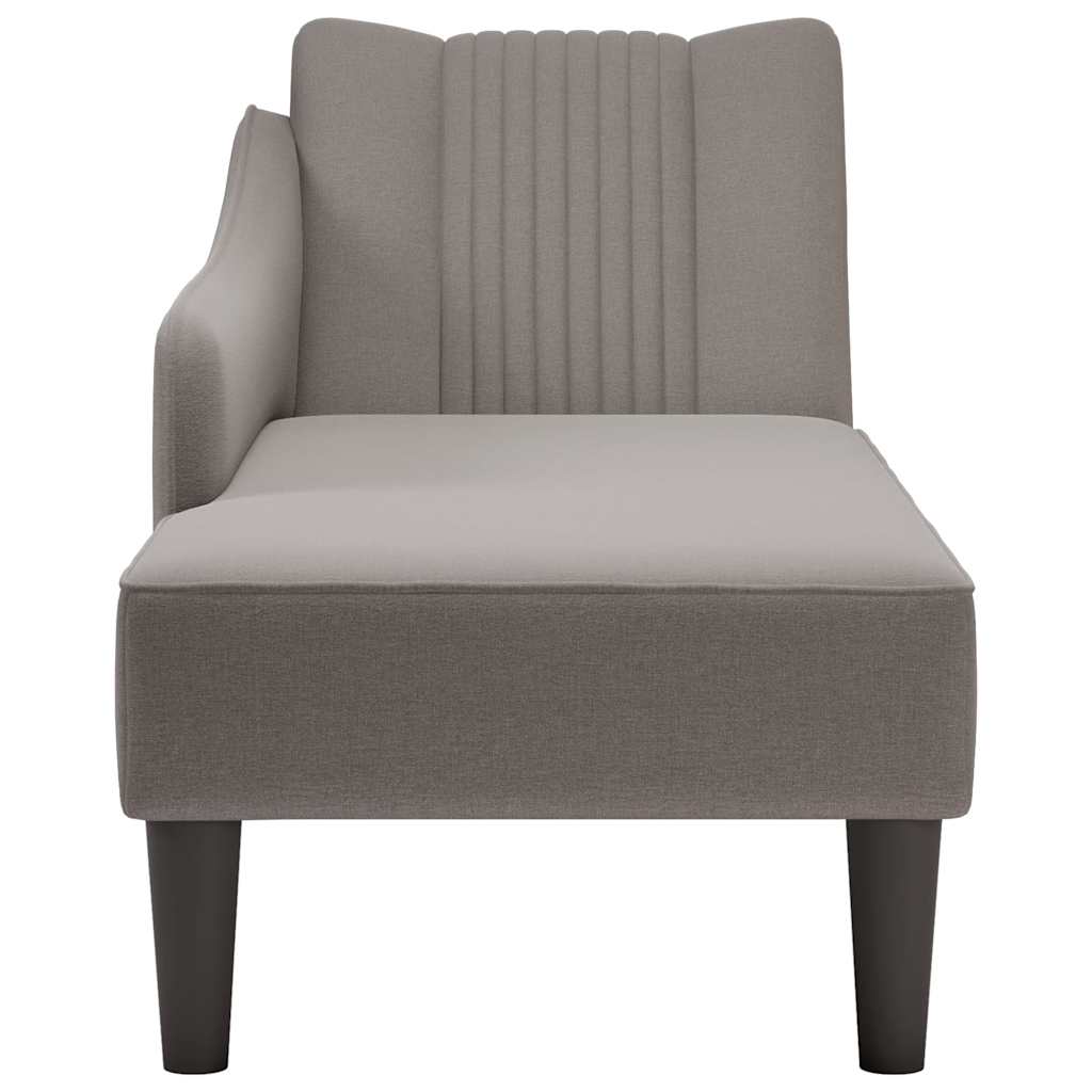 Fauteuil long avec accoudoir droit taupe tissu - XIOS