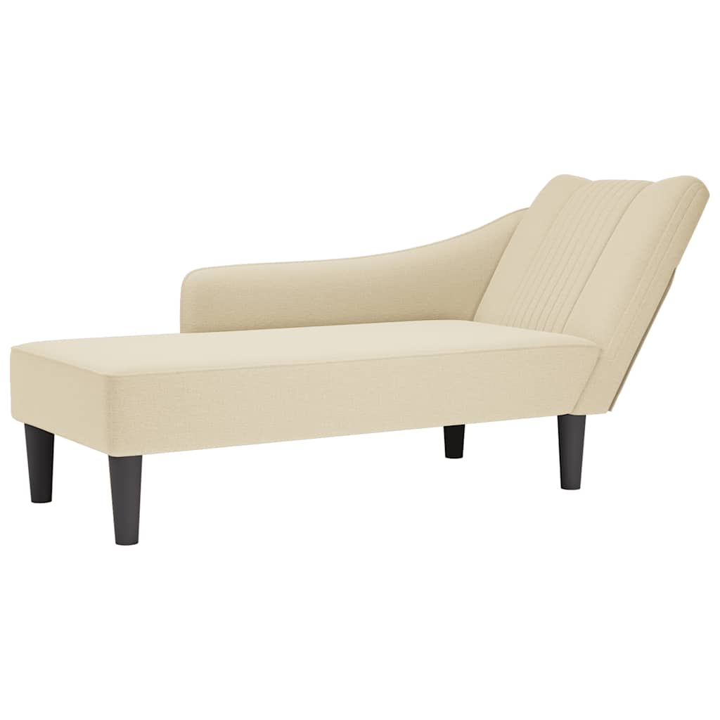 Fauteuil long avec accoudoir droit crème tissu - XIOS