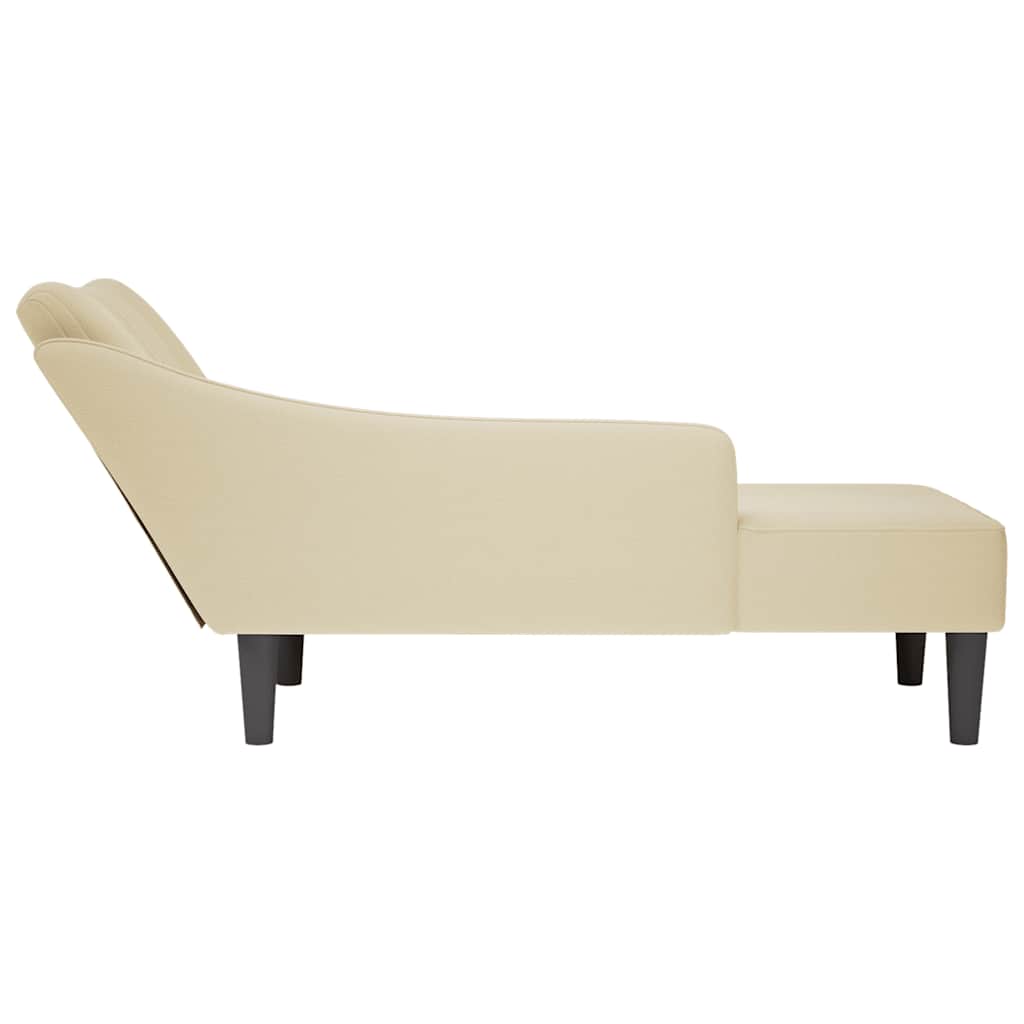 Fauteuil long avec accoudoir droit crème tissu - XIOS