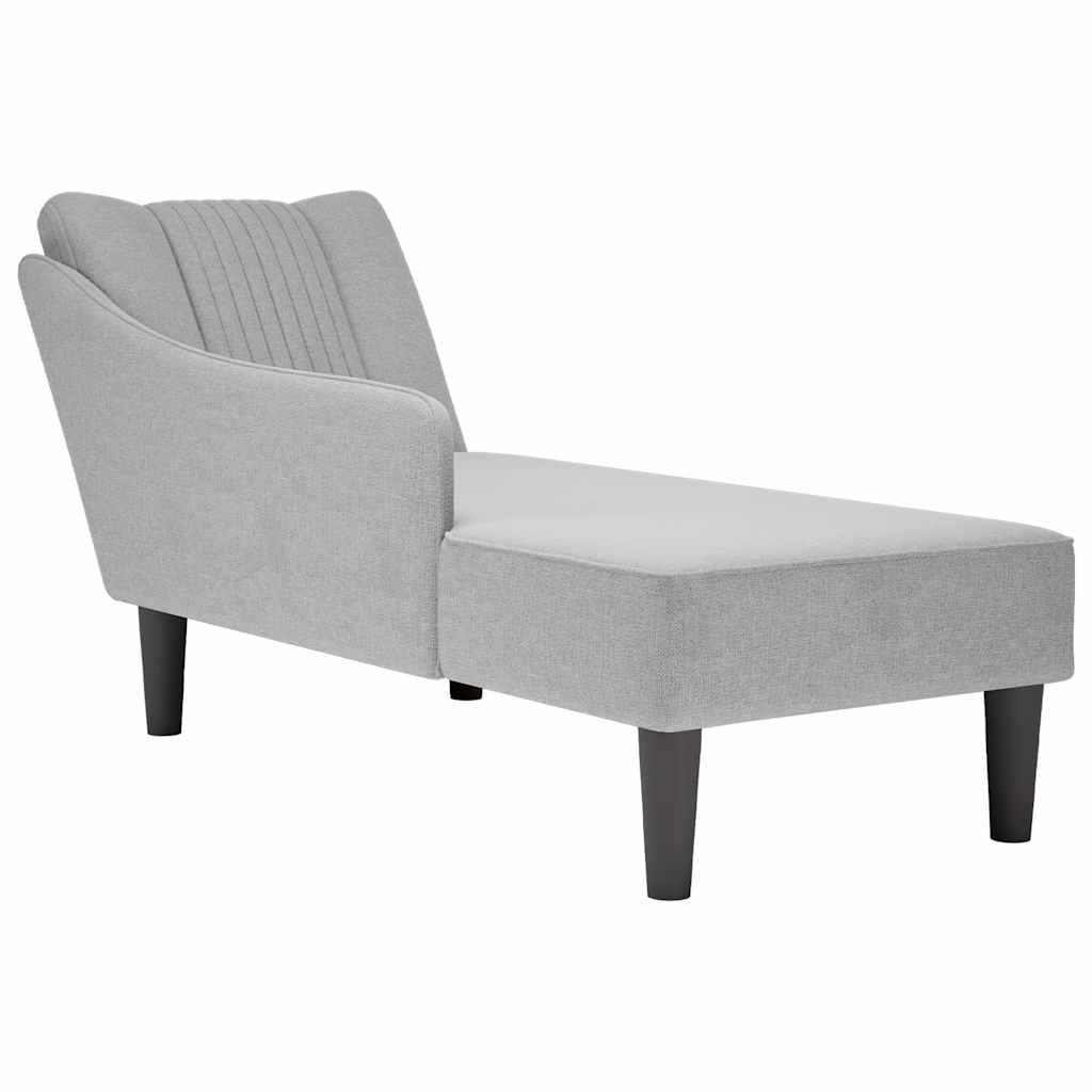 Fauteuil long avec accoudoir droit gris nuage tissu - XIOS