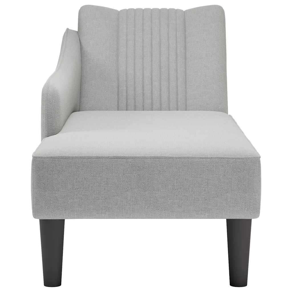 Fauteuil long avec accoudoir droit gris nuage tissu - XIOS
