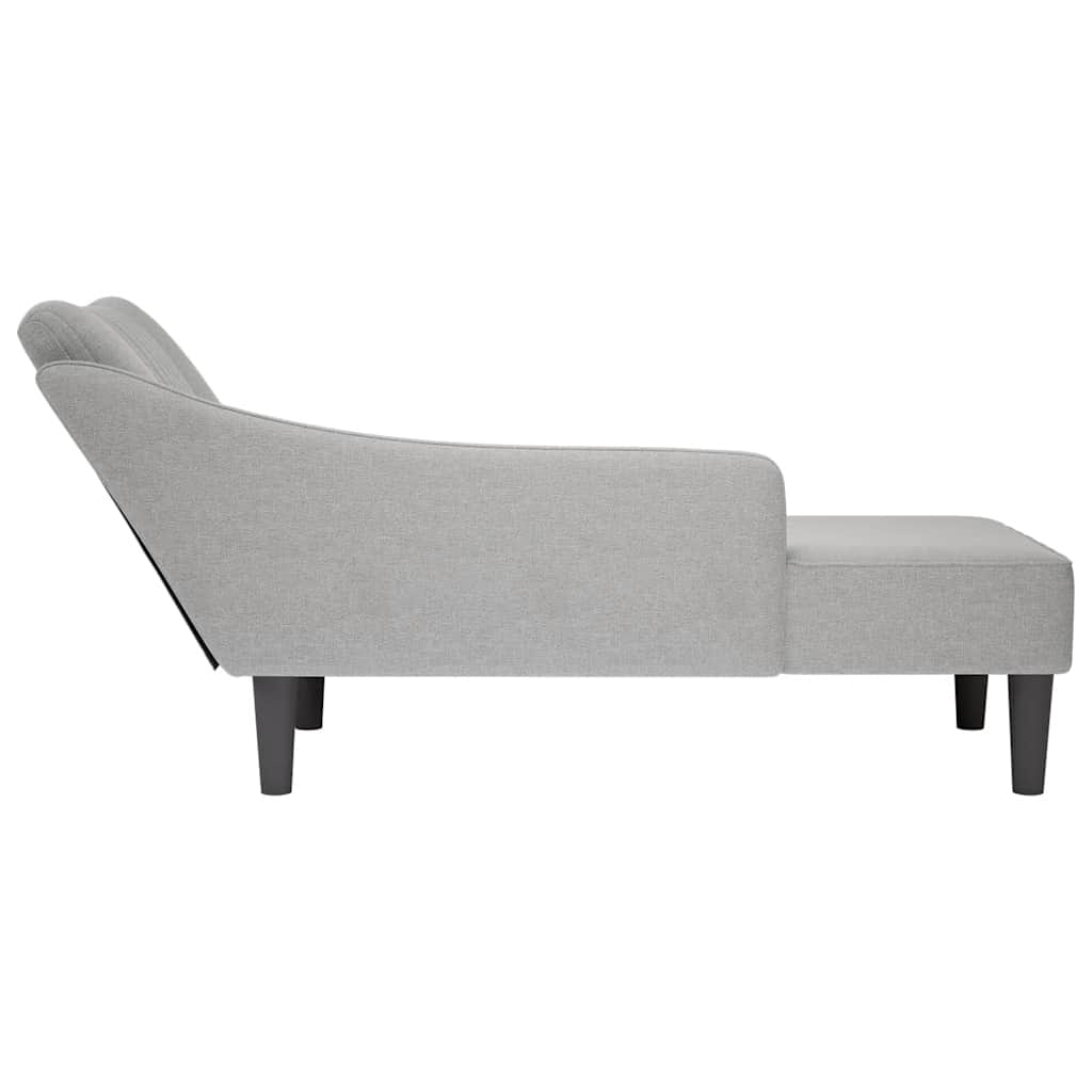 Fauteuil long avec accoudoir droit gris nuage tissu - XIOS