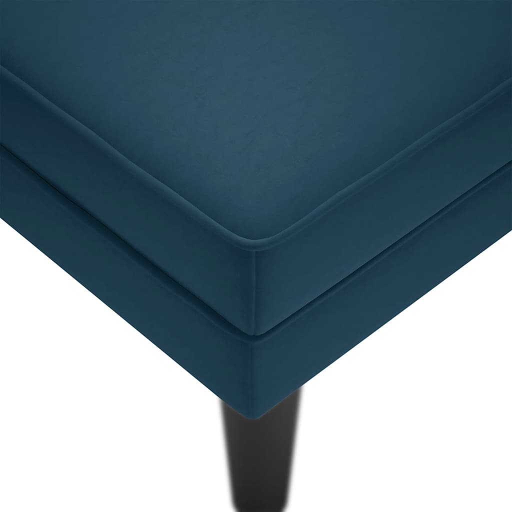 Fauteuil long avec coussin et accoudoir droit bleu velours - XIOS