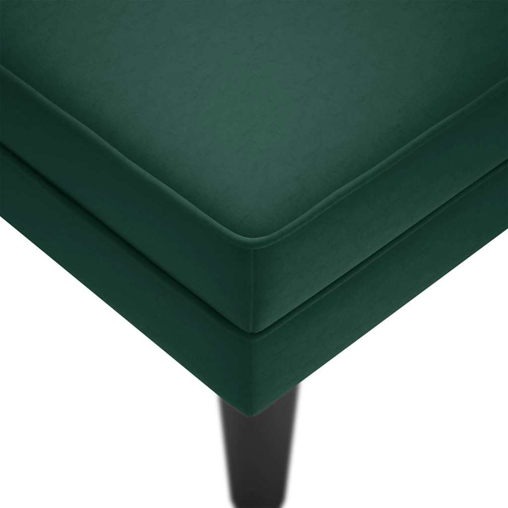 Fauteuil long et coussin et accoudoir droit vert foncé velours - XIOS