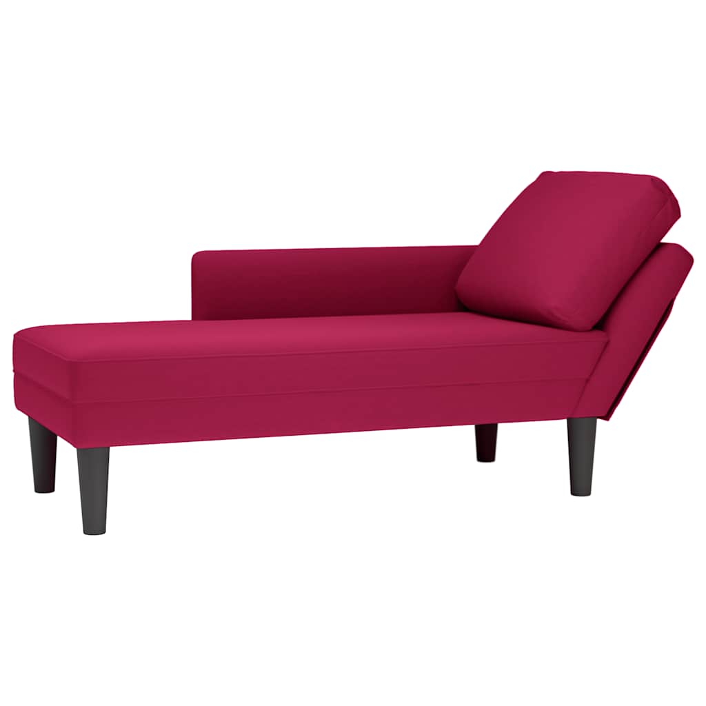 Fauteuil long avec coussin et accoudoir droit rouge bordeaux - XIOS
