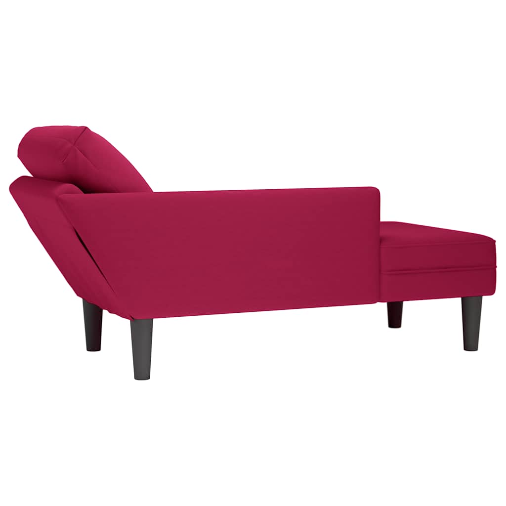 Fauteuil long avec coussin et accoudoir droit rouge bordeaux - XIOS