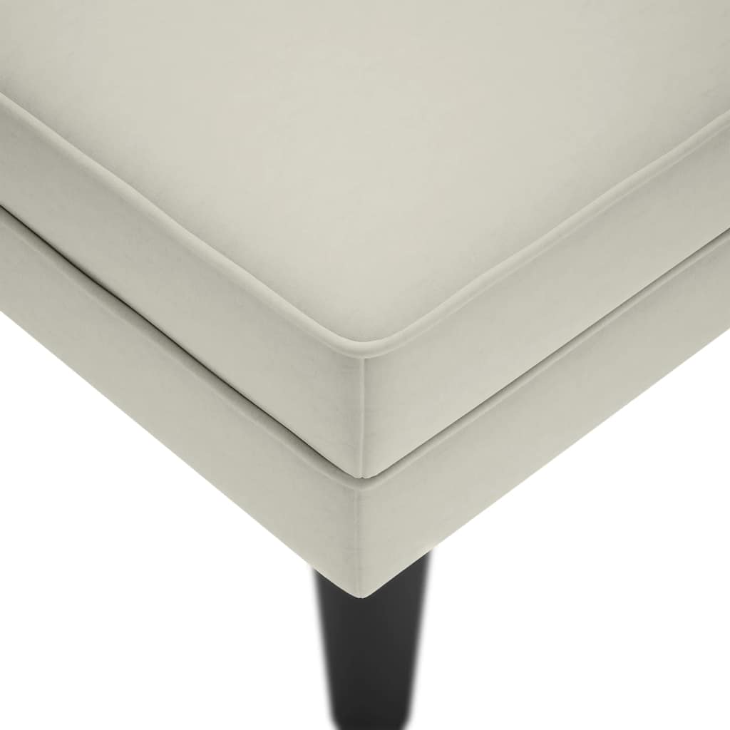 Fauteuil long avec coussin et accoudoir droit crème velours - XIOS