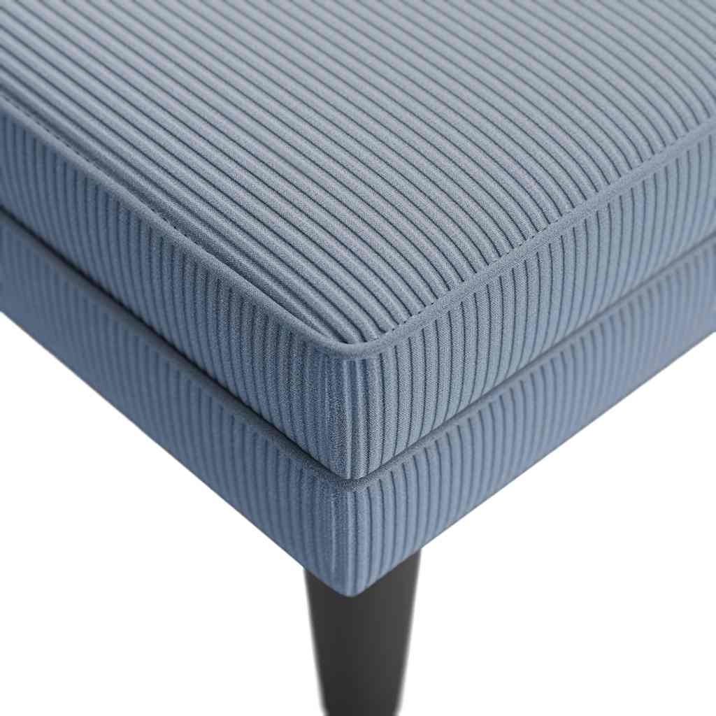 Chaise longue avec coussin bleu tissu en velours côtelé - XIOS