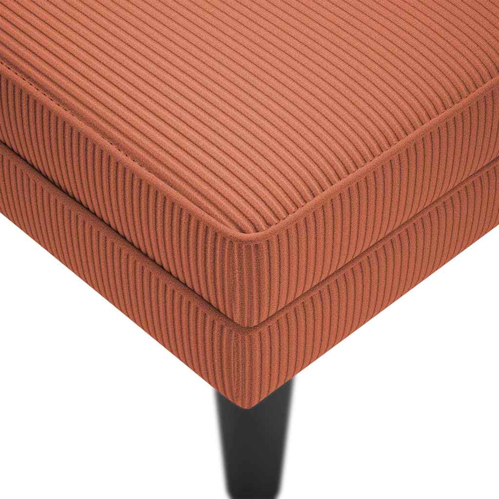 Chaise longue avec coussin rouge orange tissu en velours côtelé - XIOS