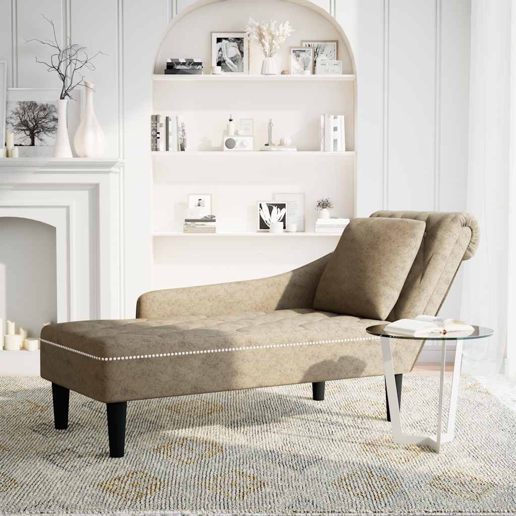 Fauteuil long et coussin/accoudoir droit gris clair simili cuir - XIOS