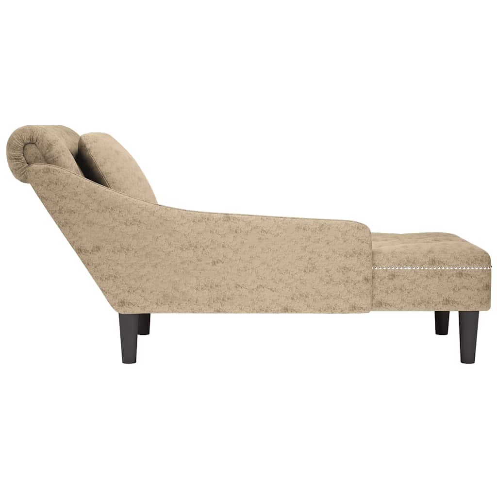 Fauteuil long et coussin/accoudoir droit gris clair simili cuir - XIOS