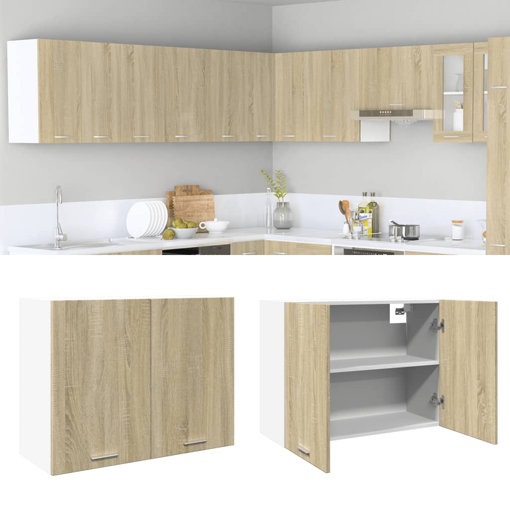 Armoire suspendue "Lyon" Chêne sonoma 80x31x60 cm Aggloméré Meubles de cuisine vidaXL
