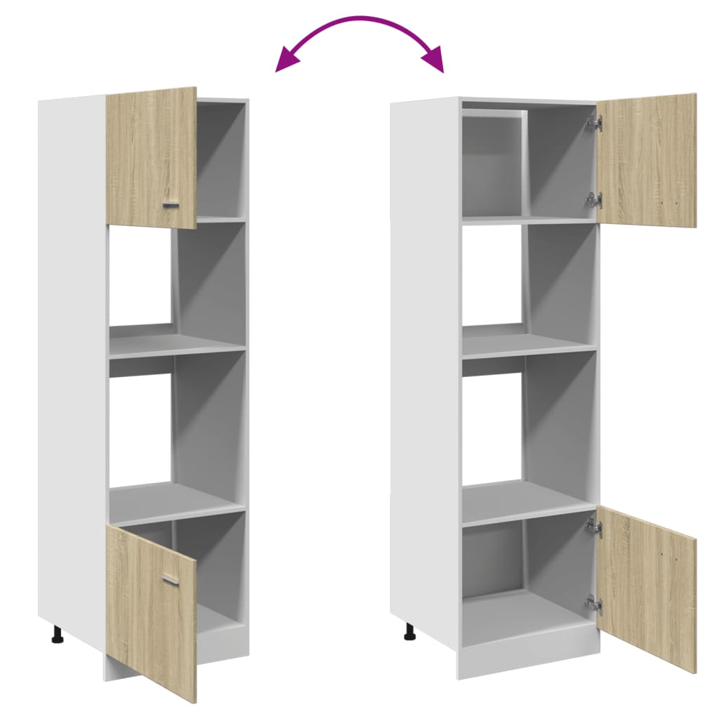 Meuble micro-ondes "Lyon" Chêne Sonoma 60 x 57 x 207 cm Bois d'ingénierie - XIOS