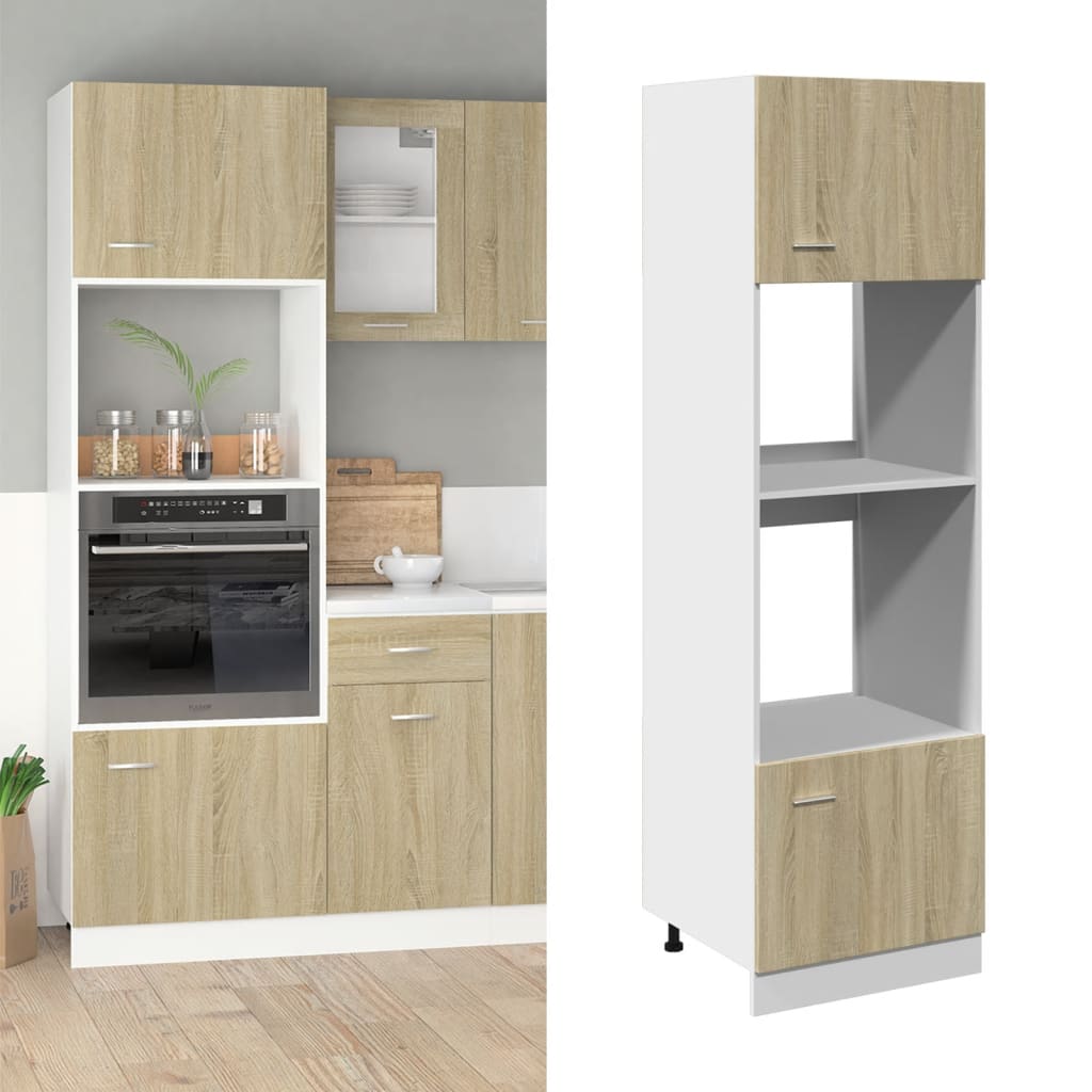 Meuble micro-ondes "Lyon" Chêne Sonoma 60 x 57 x 207 cm Bois d'ingénierie - XIOS