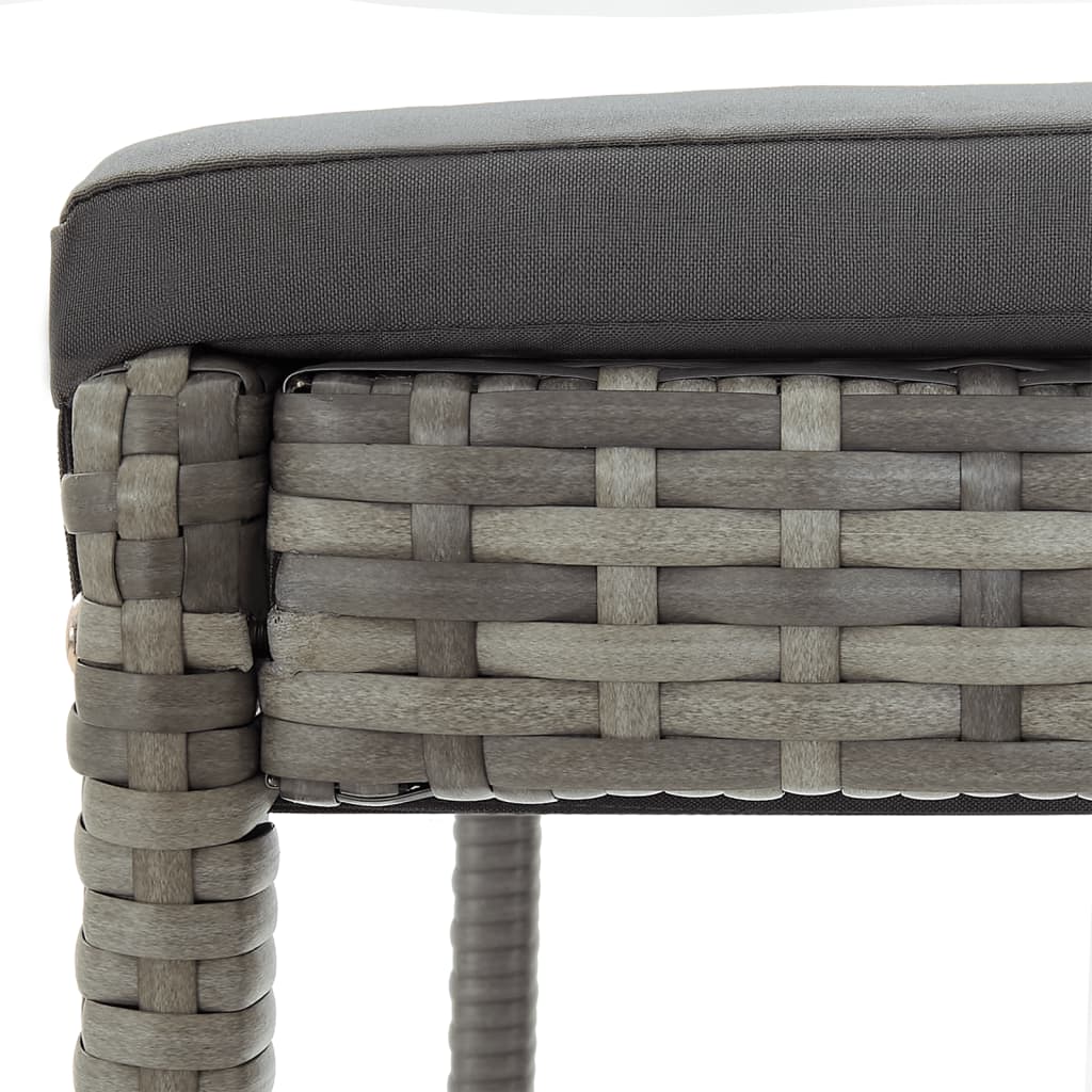 Ensemble de bar de jardin 3 pcs gris bois massif acacia rotin - XIOS