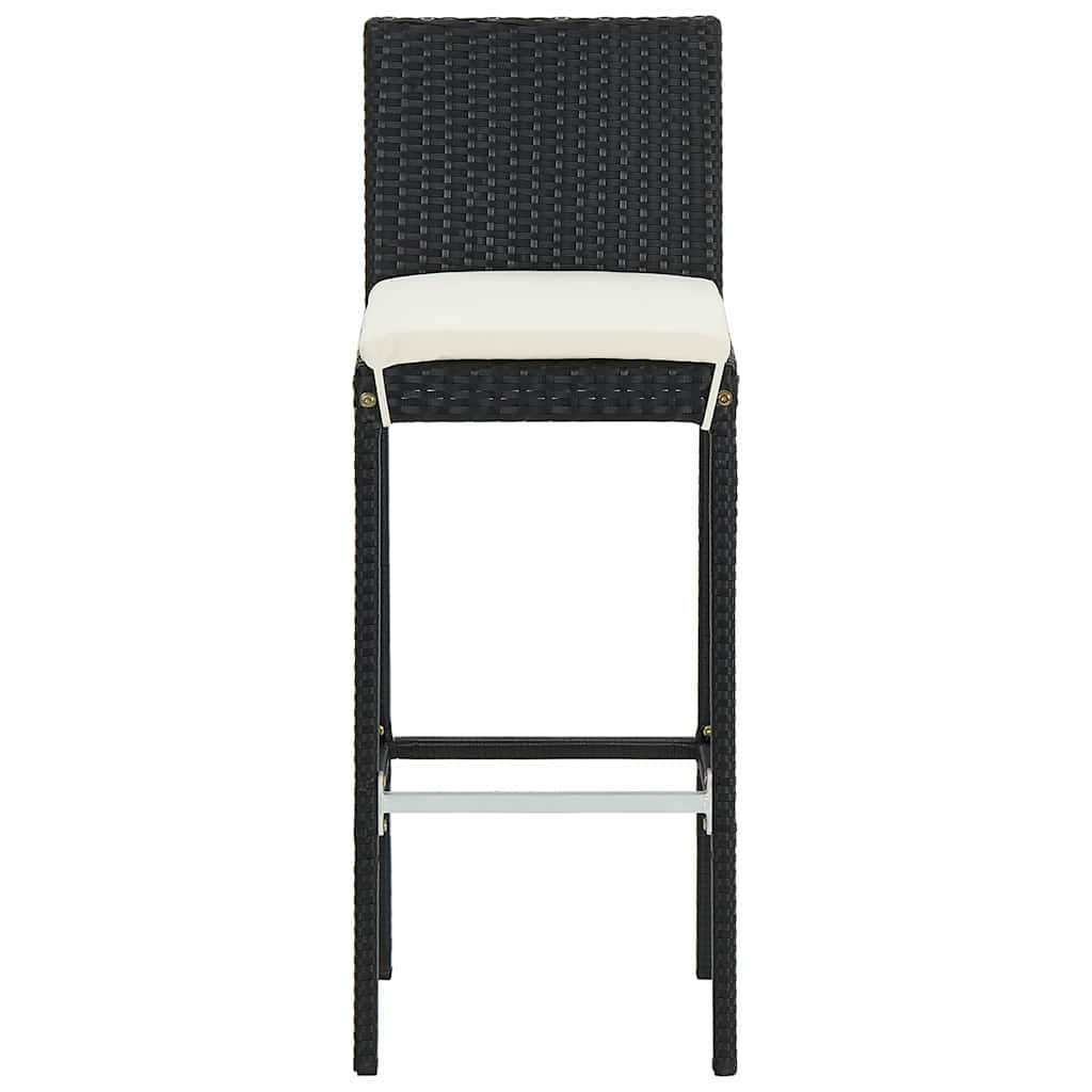 Ensemble de bar de jardin 5 pcs noir bois massif acacia rotin - XIOS