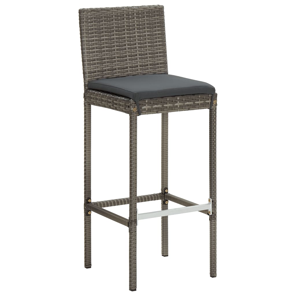 Ensemble de bar de jardin 5 pcs gris bois massif acacia rotin - XIOS