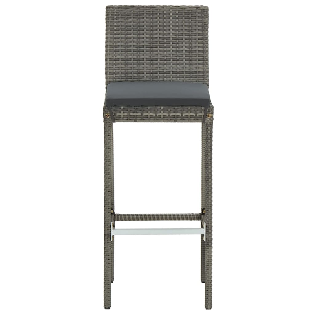 Ensemble de bar de jardin 5 pcs gris bois massif acacia rotin - XIOS