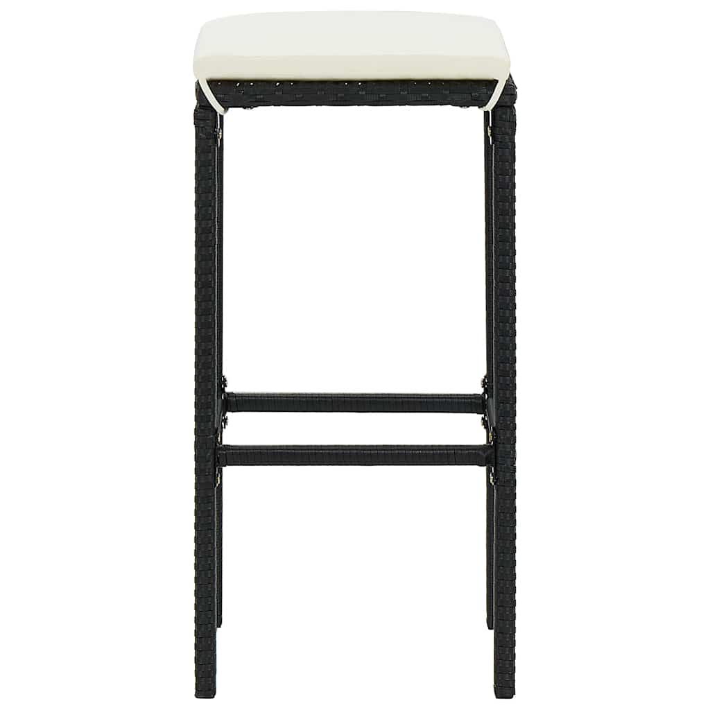 Ensemble de bar de jardin 5 pcs noir bois massif acacia rotin - XIOS