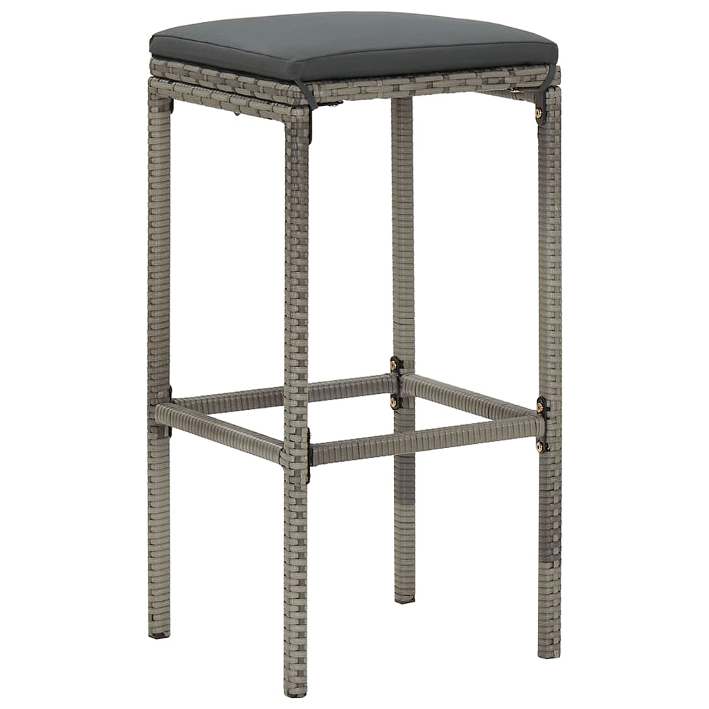 Ensemble de bar de jardin 5 pcs gris bois massif acacia rotin - XIOS