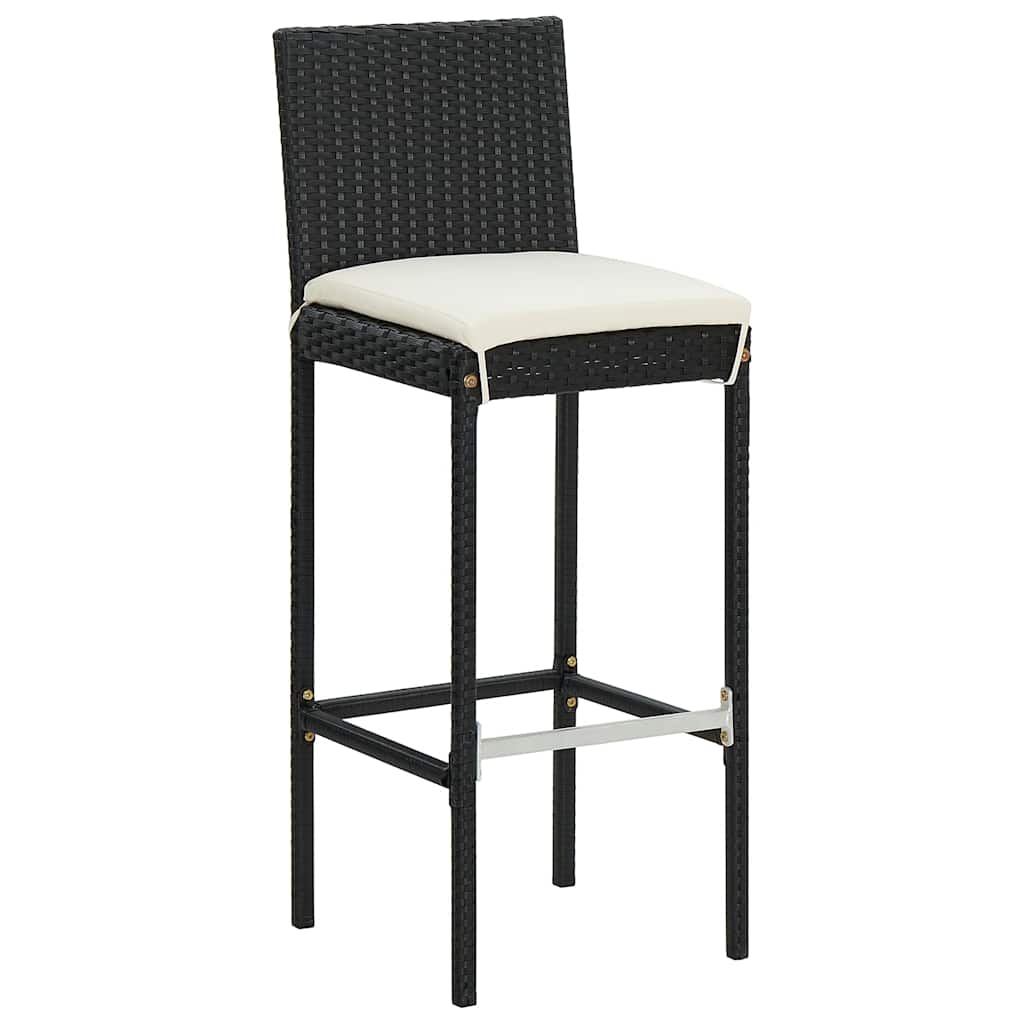 Ensemble de bar de jardin 5 pcs noir bois massif acacia rotin - XIOS