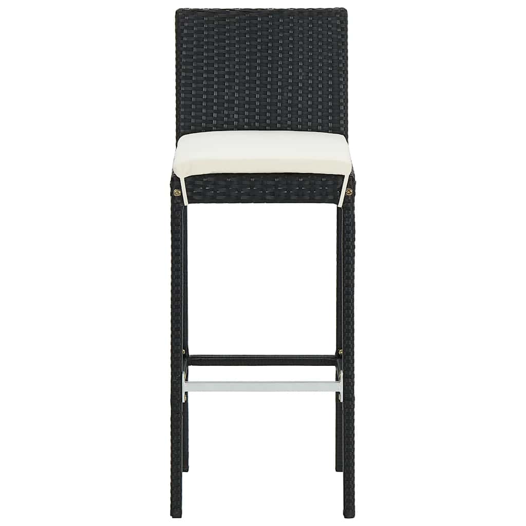 Ensemble de bar de jardin 7 pcs noir bois massif acacia rotin - XIOS