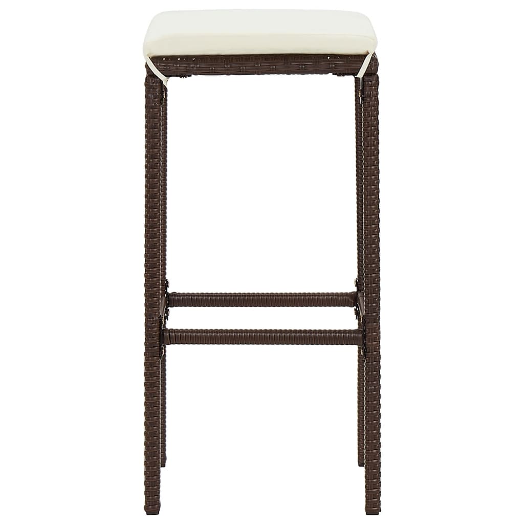 Ensemble de bar de jardin 5 pcs marron bois massif acacia rotin - XIOS