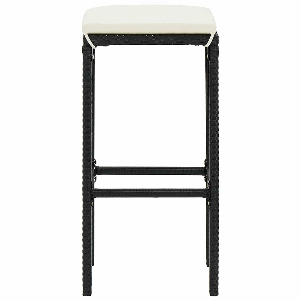Ensemble de bar de jardin 5 pcs noir bois massif acacia rotin - XIOS