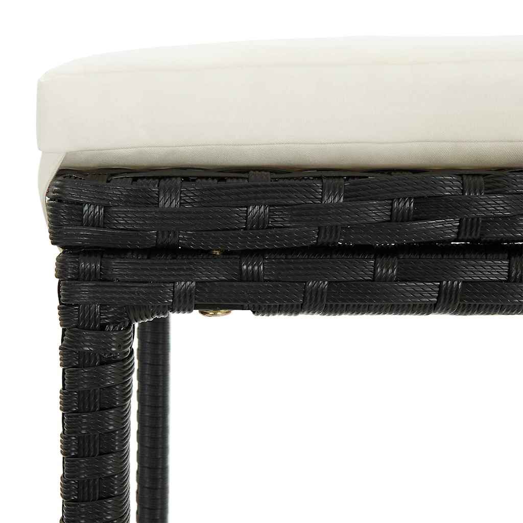 Ensemble de bar de jardin 5 pcs noir bois massif acacia rotin - XIOS