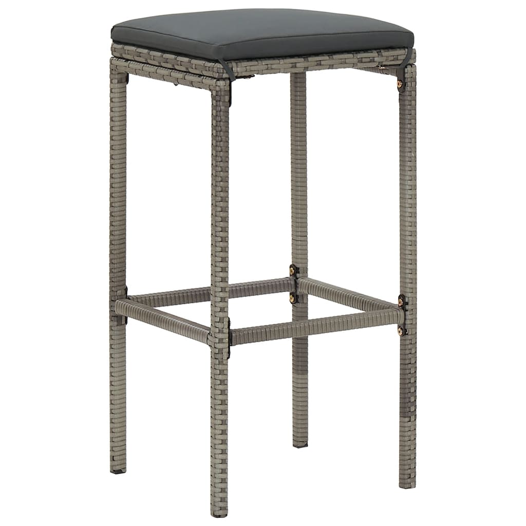 Ensemble de bar de jardin 5 pcs gris bois massif acacia rotin - XIOS