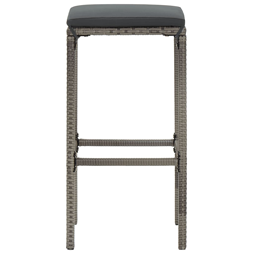 Ensemble de bar de jardin 5 pcs gris bois massif acacia rotin - XIOS