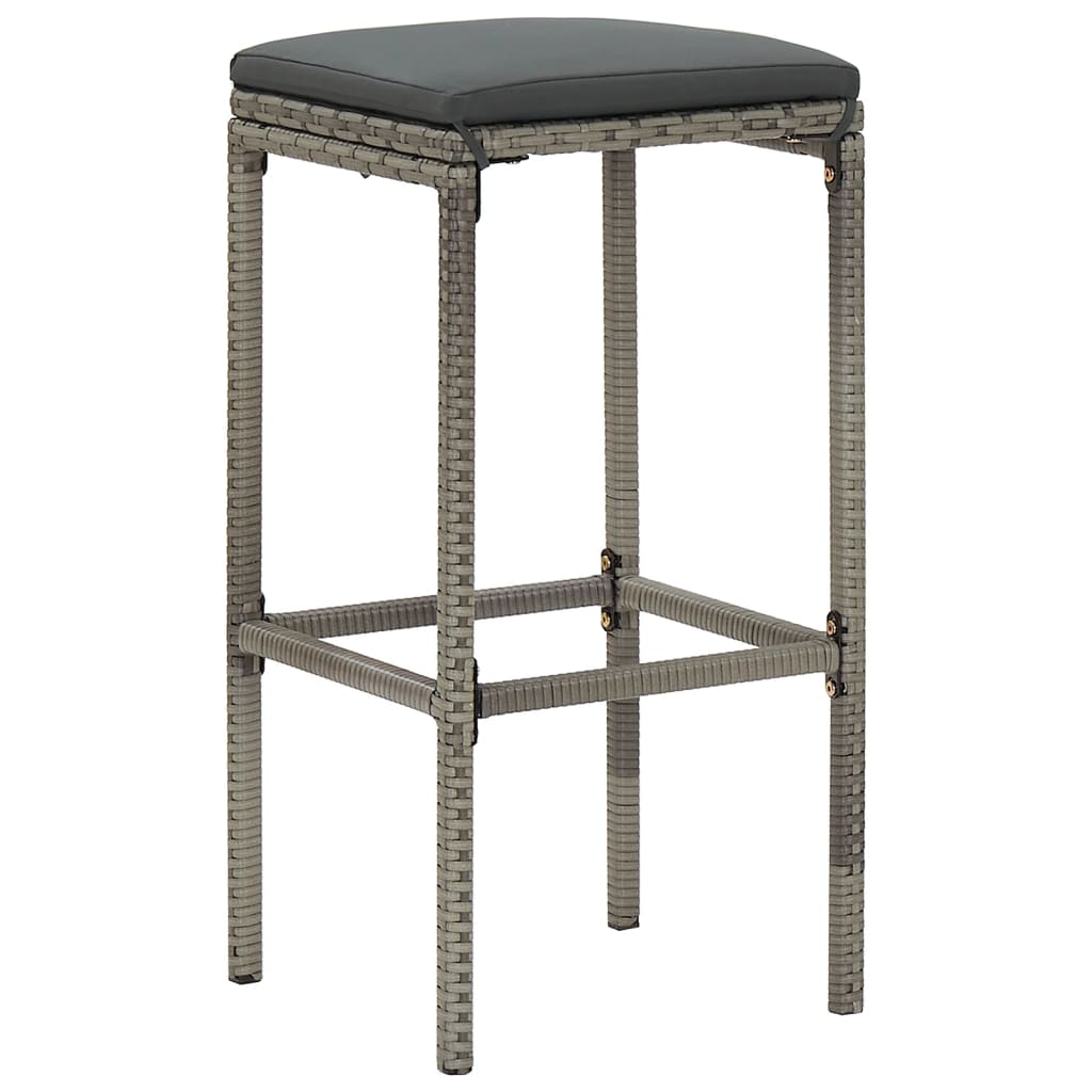 Ensemble de bar de jardin 7 pcs gris bois massif acacia rotin - XIOS