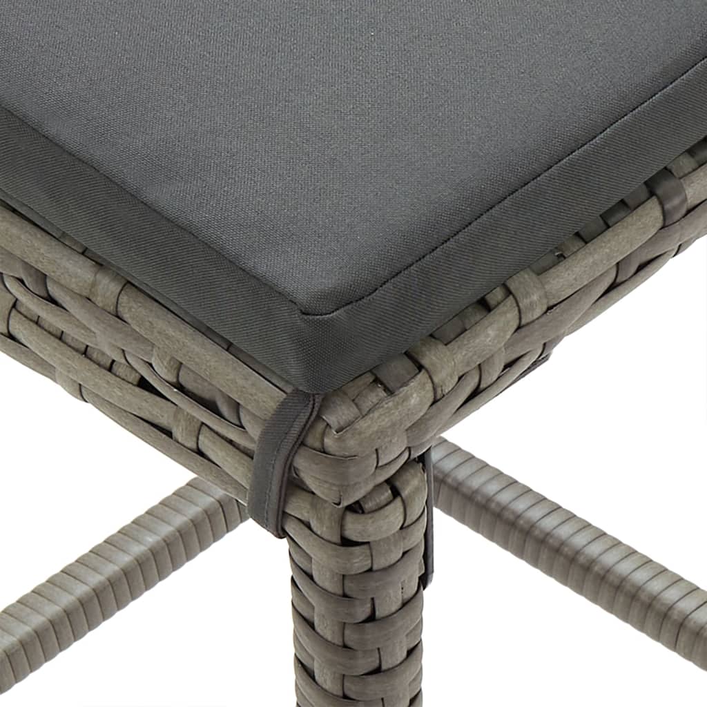 Ensemble de bar de jardin 7 pcs gris bois massif acacia rotin - XIOS