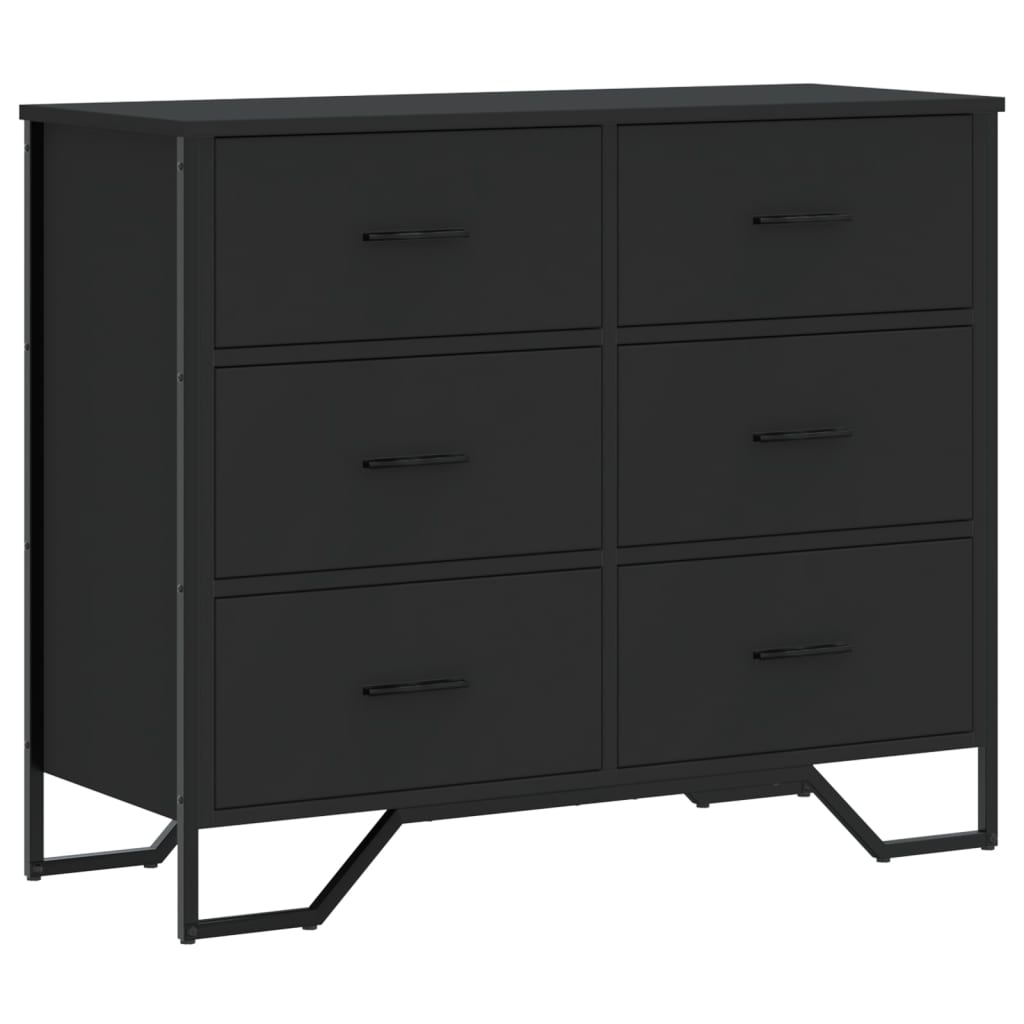 Commode noir 91x35,5x74,5 cm bois d'ingénierie - XIOS