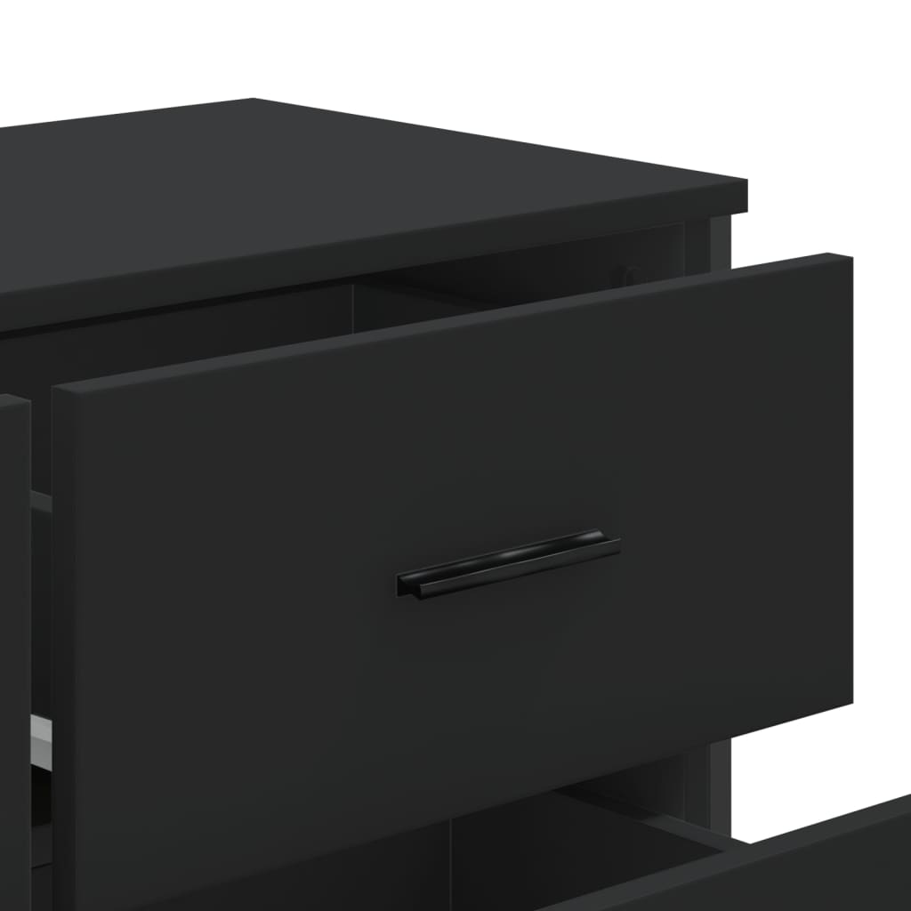 Commode noir 91x35,5x74,5 cm bois d'ingénierie - XIOS