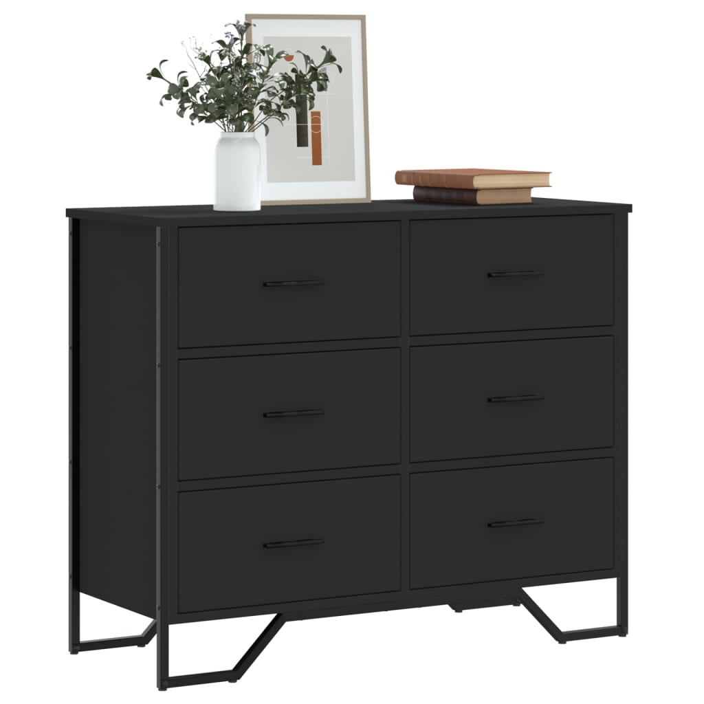 Commode noir 91x35,5x74,5 cm bois d'ingénierie - XIOS