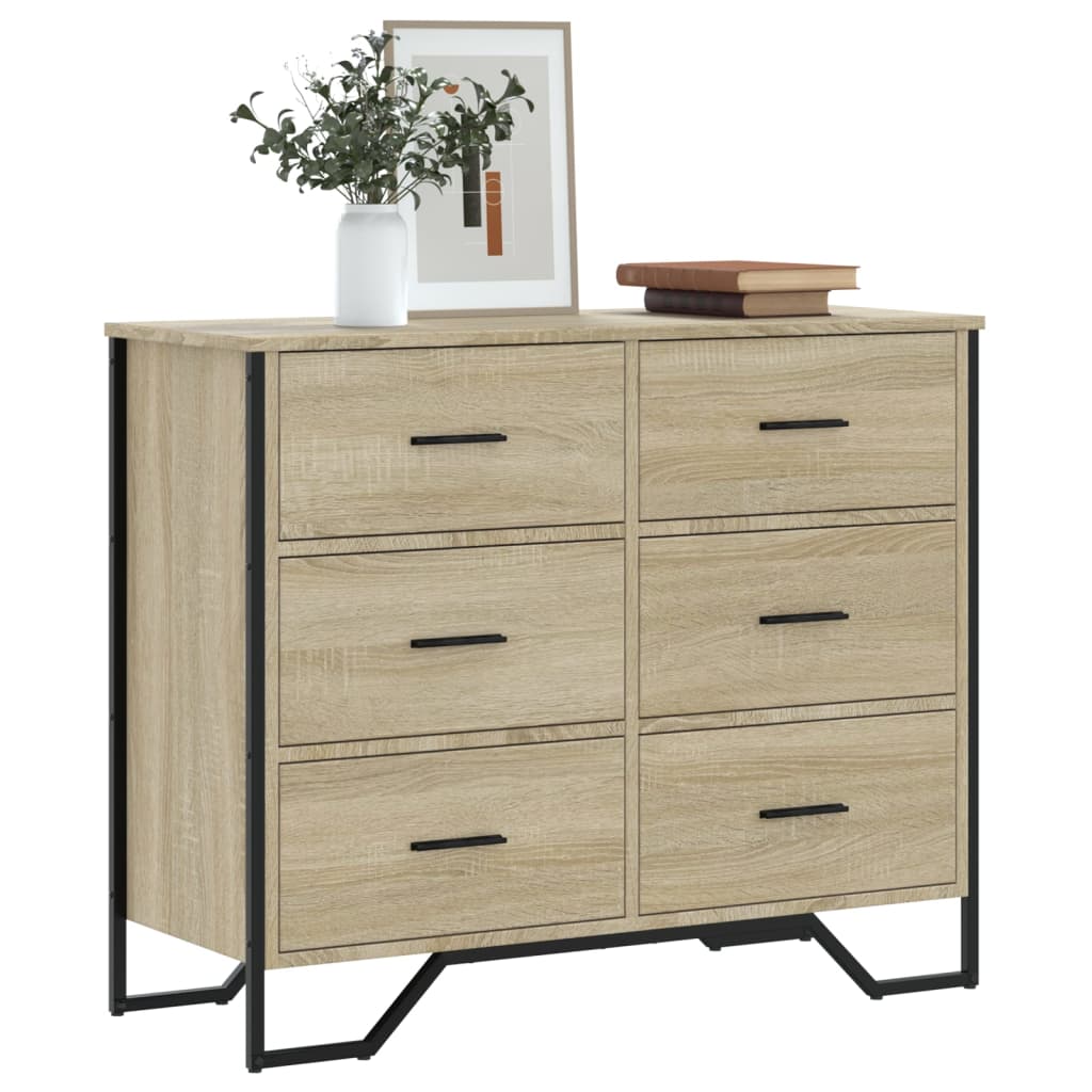 Commode chêne sonoma 91x35,5x74,5 cm bois d'ingénierie - XIOS