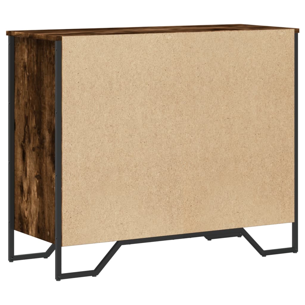 Commode chêne fumé 91x35,5x74,5 cm bois d'ingénierie - XIOS
