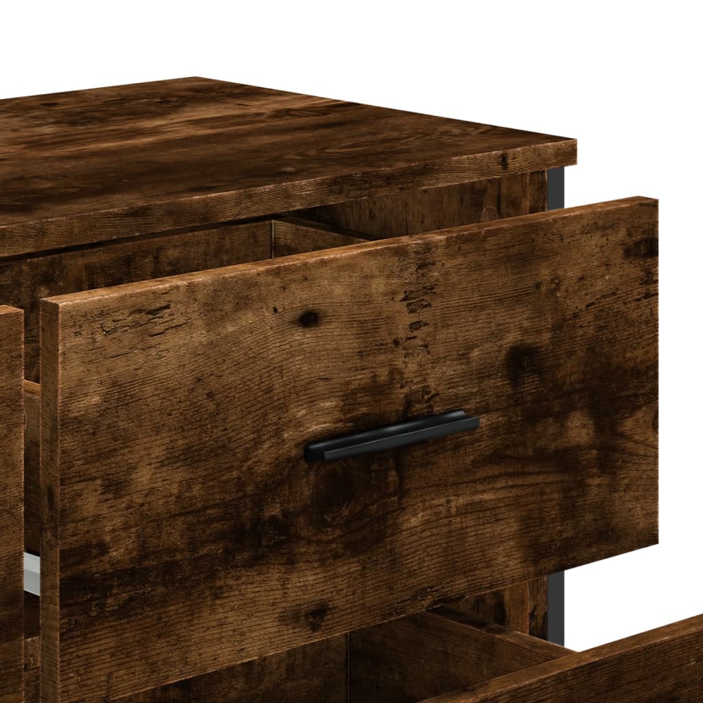 Commode chêne fumé 91x35,5x74,5 cm bois d'ingénierie - XIOS