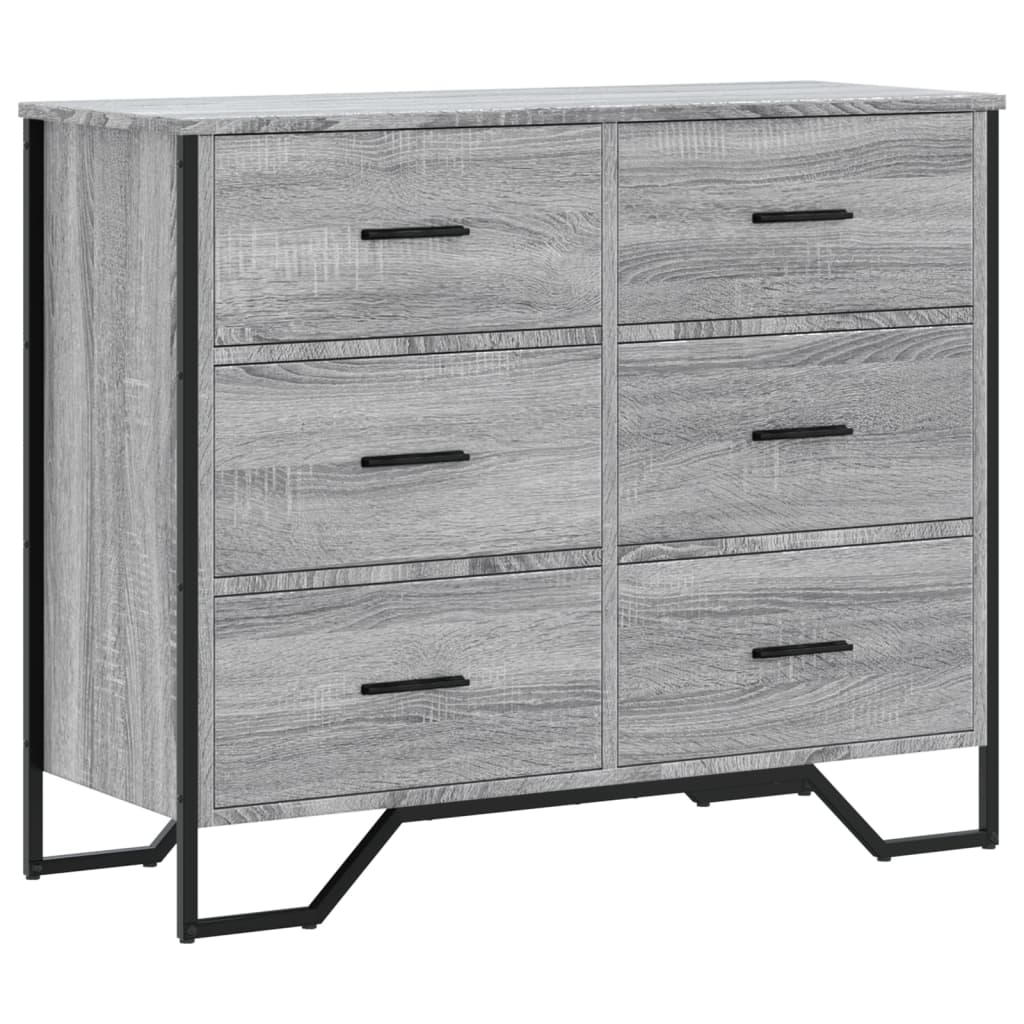 Commode sonoma gris 91x35,5x74,5 cm bois d'ingénierie Commodes vidaXL