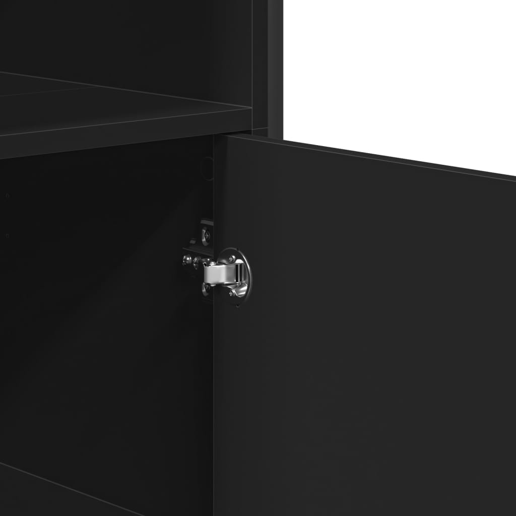 Buffet haut noir 79,5x35,5x137,5 cm bois d'ingénierie - XIOS