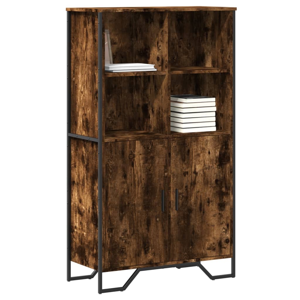 Buffet haut chêne fumé 79,5x35,5x137,5 cm bois d'ingénierie - XIOS