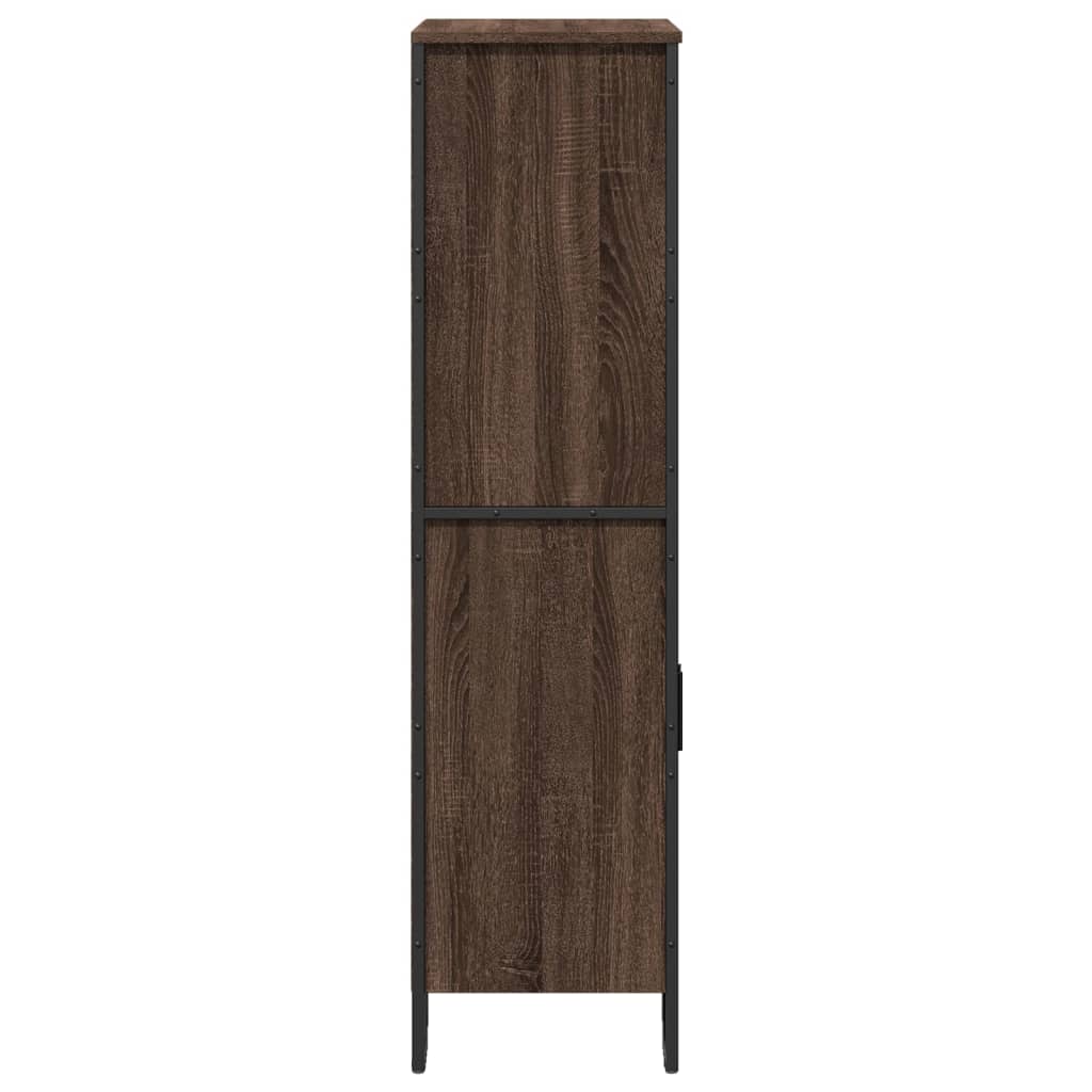 Buffet haut chêne marron 79,5x35,5x137,5 cm bois d'ingénierie - XIOS