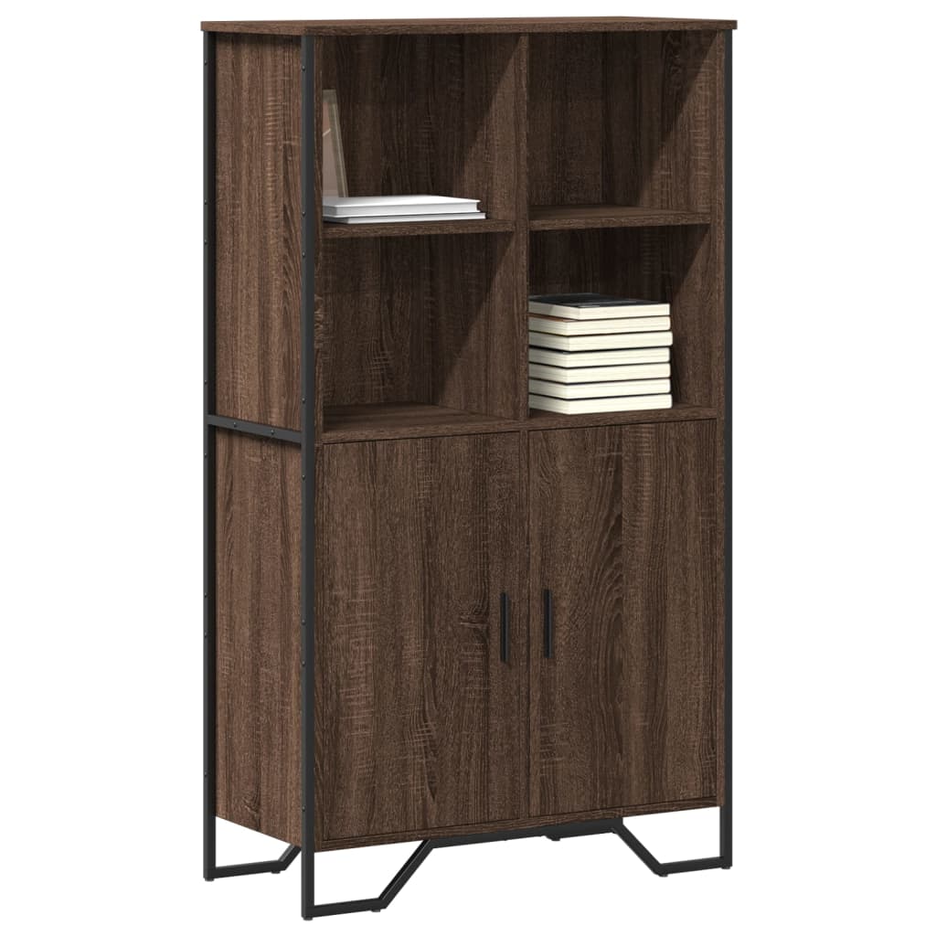 Buffet haut chêne marron 79,5x35,5x137,5 cm bois d'ingénierie - XIOS