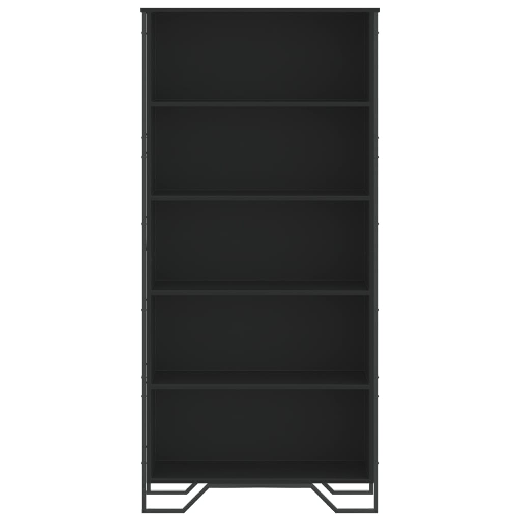 Bibliothèque noir 80x31x169 cm bois d’ingénierie - XIOS