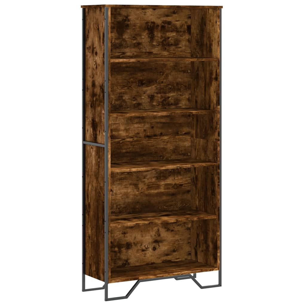 Bibliothèque chêne fumé 80x31x169 cm bois d'ingénierie - XIOS