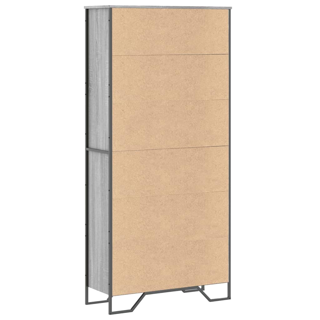 Bibliothèque sonoma gris 80x31x169 cm bois d'ingénierie - XIOS