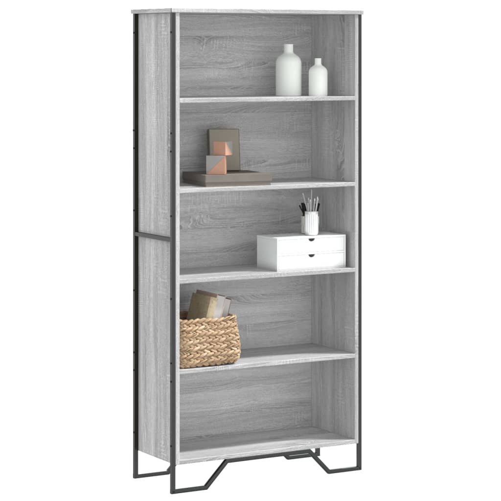 Bibliothèque sonoma gris 80x31x169 cm bois d'ingénierie - XIOS